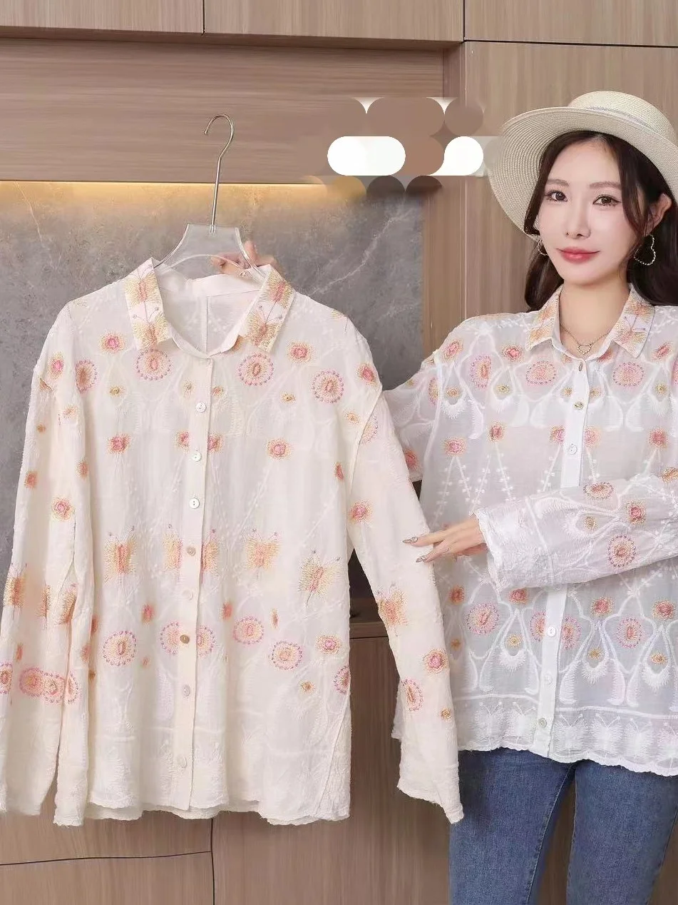 ModaFesta - embroiderd-chikan-shirt- white-